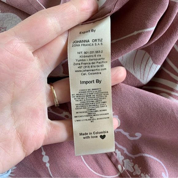 Johanna Ortiz Silk Dress Hanging Plants Printed Long Sleeve Maxi Gown Size 6 - Picture 13 of 15